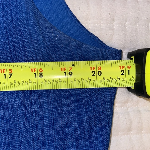 Ellen Tracy A-line Sleeveless Midi Dress Cobalt Blue Waist Accent Bow & Pockets - Picture 11 of 15